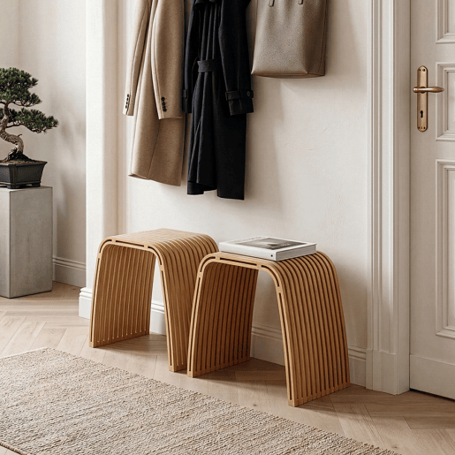 Conjunto de 2 bancos para cuarto de banho Jysa bambu 45x50x31cm - Natural en.casa