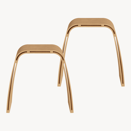 Conjunto de 2 bancos para cuarto de banho Jysa bambu 45x50x31cm - Natural en.casa