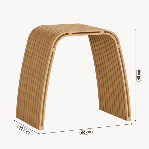 Banco para cuarto de banho Jysa bambu 45x50x31cm - Natural en.casa
