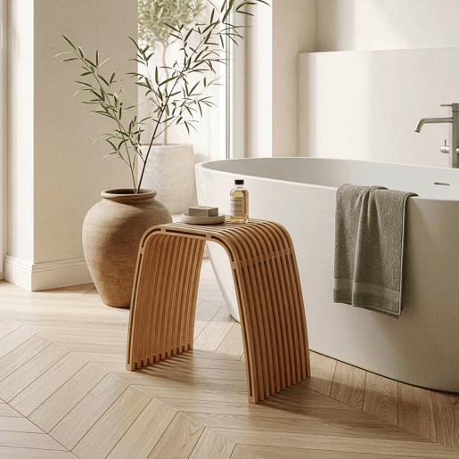 Banco para cuarto de banho Jysa bambu 45x50x31cm - Natural en.casa