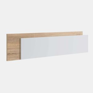 Conjunto de quarto com cabeceira, 2 mesas de cabeceira e cômoda em carvalho cambriano e branco fosco.