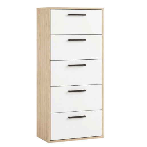Conjunto de quarto com cabeceira, 2 mesas de cabeceira e cĂ´moda em carvalho cambriano e branco fosco. Conjunto de quarto com cabeceira, 2 mesas de cabeceira e cĂ´moda em carvalho cambriano e branco fosco.