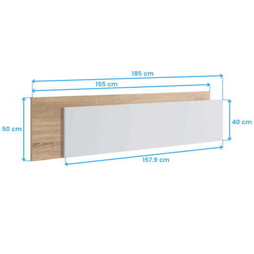 Conjunto de quarto com cabeceira, 2 mesas de cabeceira e cĂ´moda em carvalho cambriano e branco fosco. Conjunto de quarto com cabeceira, 2 mesas de cabeceira e cĂ´moda em carvalho cambriano e branco fosco.