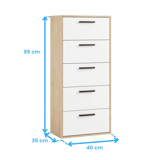 Conjunto de quarto com cabeceira, 2 mesas de cabeceira e cĂ´moda em carvalho cambriano e branco fosco. Conjunto de quarto com cabeceira, 2 mesas de cabeceira e cĂ´moda em carvalho cambriano e branco fosco.