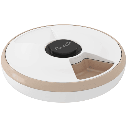 PawHut Alimentador Automático para Gatos e Cães Dispensador de Comida com Temporizador Programável Pacote de Gelo 6 Bandejas Ecrã LED Funciona com Pilhas para Comida Húmida e Seca