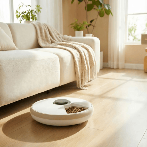 PawHut Alimentador Automático para Gatos e Cães Dispensador de Comida com Temporizador Programável Pacote de Gelo 6 Bandejas Ecrã LED Funciona com Pilhas para Comida Húmida e Seca
