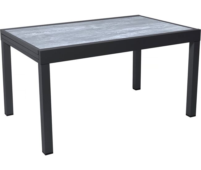 Mesa de jardín extensible de aluminio <> - 140/280 x 90 x 76 cm - gris