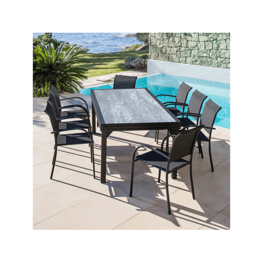 Mesa de jardim em alumínio extensível Lagos - 140280 x 90 x 76 cm - Cinzento