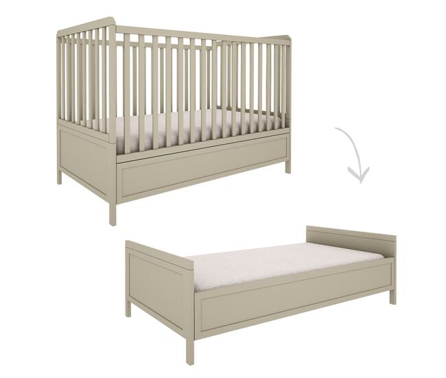 Cuna evolutiva 70x140 wood luck gabriel verde eucalipto
