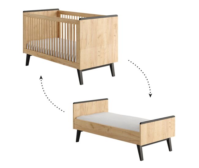 Cama cuna pinio retro wood 70x140