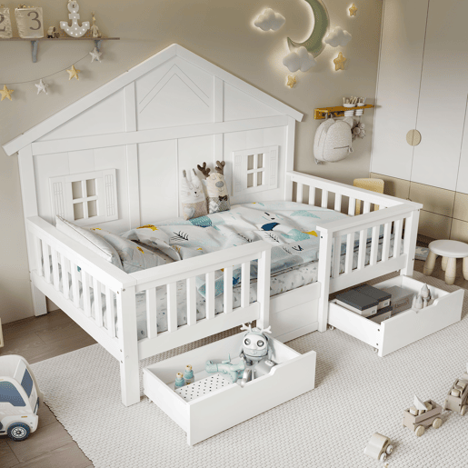 Beliche de madeira maciça 90x200 cm,branco Beliche de madeira maciça 90x200 cm,branco