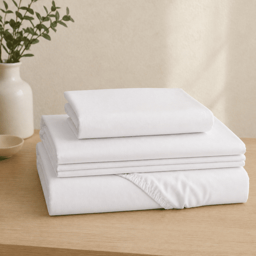 Jogo de Lençóis Branco Cama de 135cm 144 Fios Donegal Collections