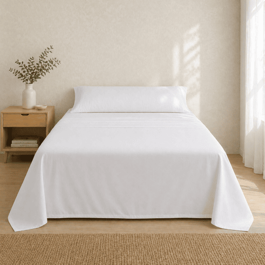 Jogo de Lençóis Branco Cama de 105cm 144 Fios Donegal Collections