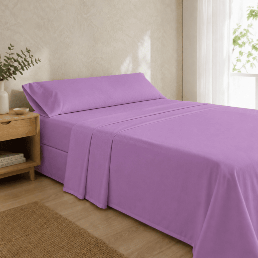 Jogo de Lençóis Lilás Cama de 90cm 144 Fios Donegal Collections