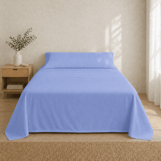 Jogo de Lençóis Azul Cama de 90cm 144 Fios Donegal Collections