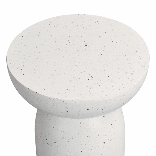 Mesa auxiliar para exterior - leve e prática, estilo moderno - Terrazzo branco