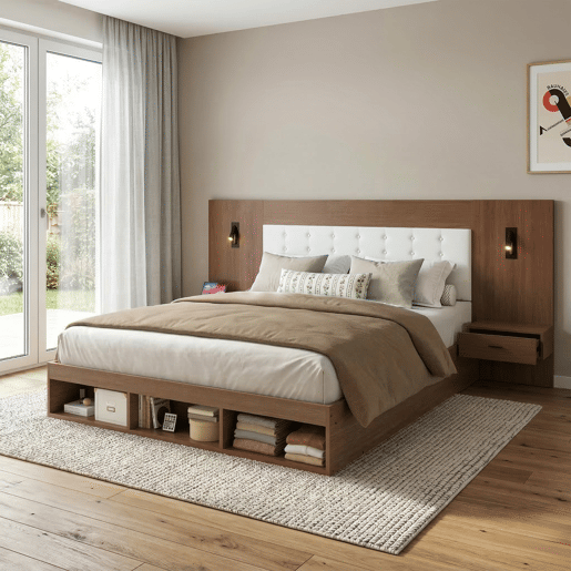 Cama de casal de mdf 180x200 cm,noz