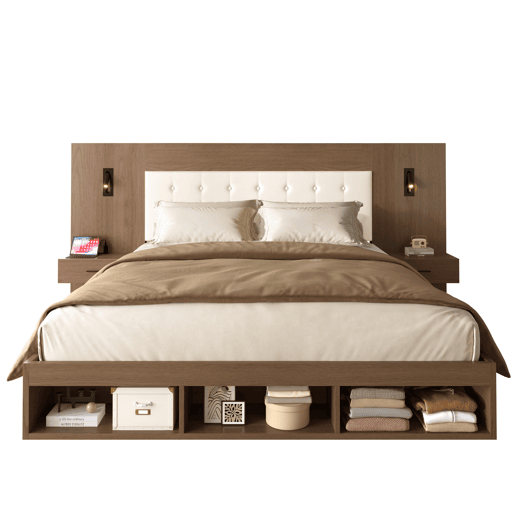 Cama de casal de mdf 180x200 cm,noz