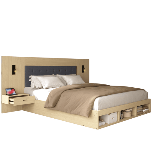 Cama de casal de mdf 180x200 cm,carvalho