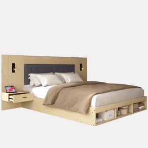 Cama de casal de mdf 180x200 cm,carvalho
