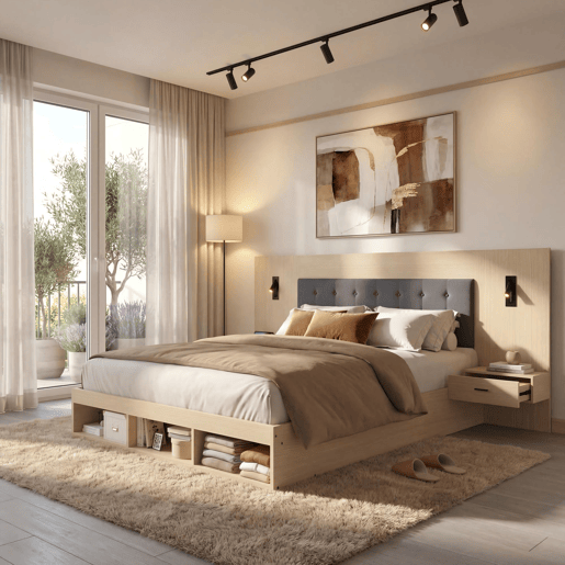 Cama de casal de mdf 180x200 cm,carvalho