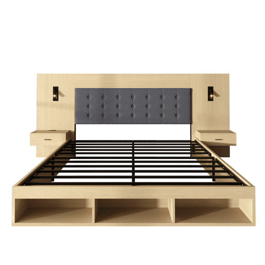 Cama de casal de mdf 180x200 cm,carvalho