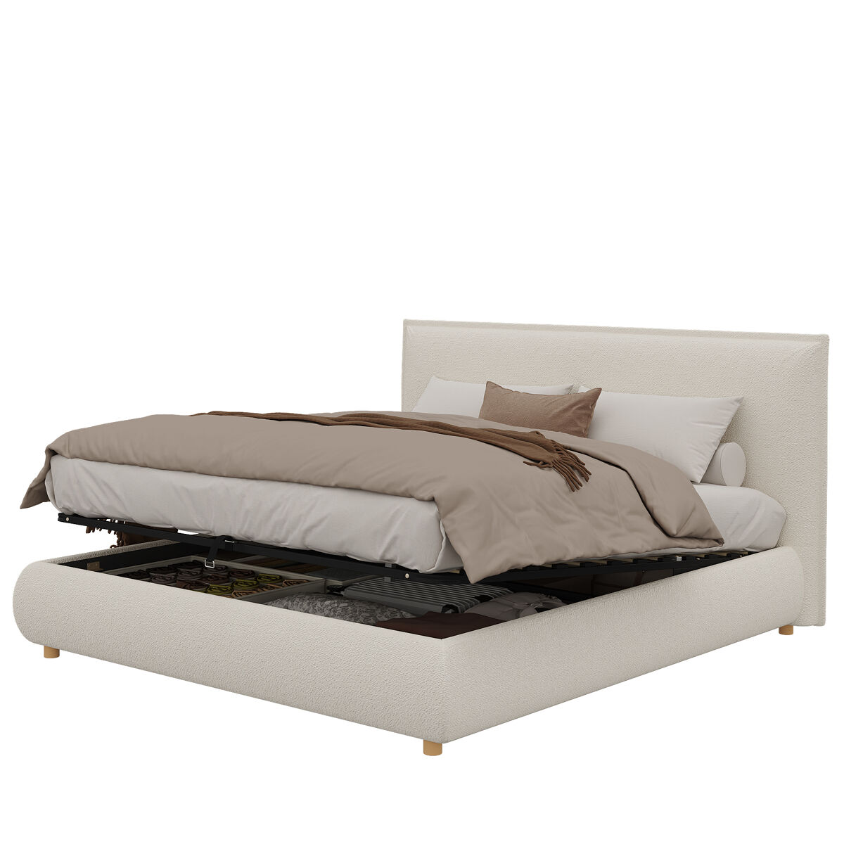 Cama de matrimonio de tela