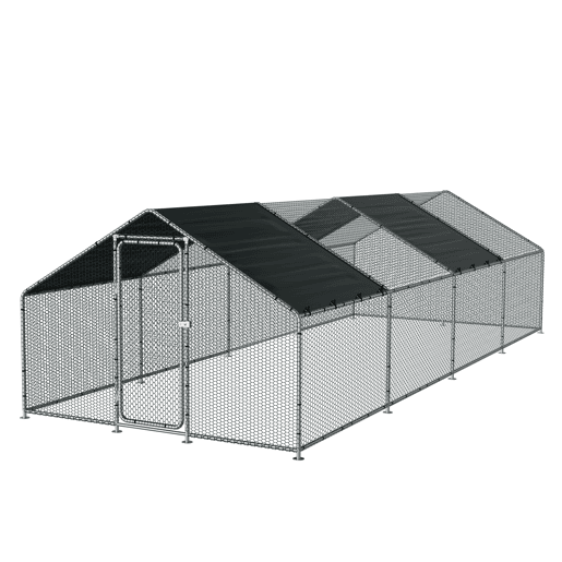 Gaiola de exterior Wels Voladero - 3 x 8 x 2 m - Prata e verde escuro pro.tec