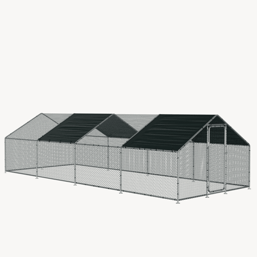Gaiola de exterior Wels Voladero - 3 x 8 x 2 m - Prata e verde escuro pro.tec