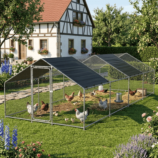 Gaiola de exterior Wels Voladero - 3 x 8 x 2 m - Prata e verde escuro pro.tec