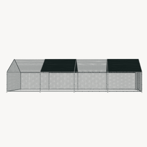 Gaiola de exterior Wels Voladero - 3 x 8 x 2 m - Prata e verde escuro pro.tec