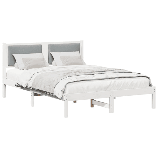 Estrutura da Cama de casal simple com cabeceira Cinzento-claro 135 x 190 cm