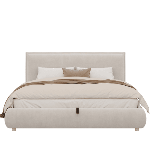 Cama de casal de veludo 180x200 cm com armazenamento,bege Cama de casal de veludo 180x200 cm com armazenamento,bege