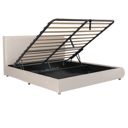 Cama de casal de veludo 180x200 cm com armazenamento,bege Cama de casal de veludo 180x200 cm com armazenamento,bege