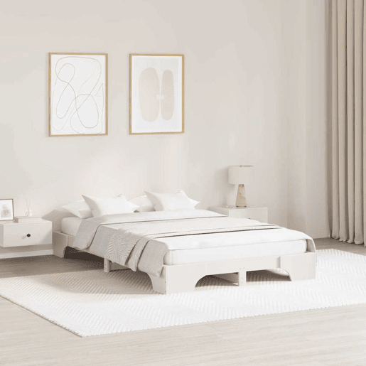 Estrutura De Cama De Casal Simple - Branco 140 x 190 cm