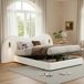 Cama de matrimonio de tela Cama de matrimonio de tela Blanco