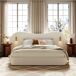 Cama de matrimonio de tela Cama de matrimonio de tela Blanco