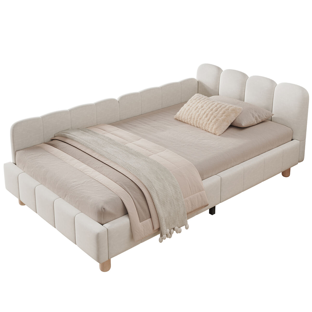 Cama individual de terciopelo 100x213