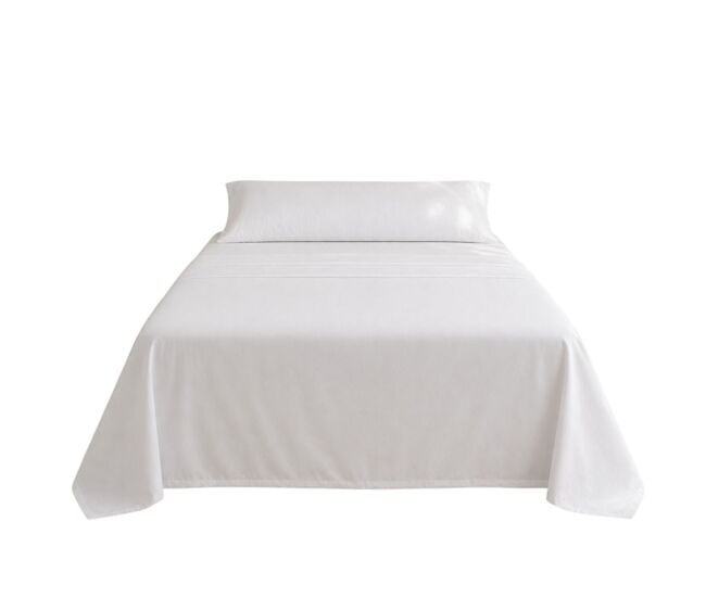 Juego de sábanas liso blanco cama 90cm 144 hilos donegal collections
