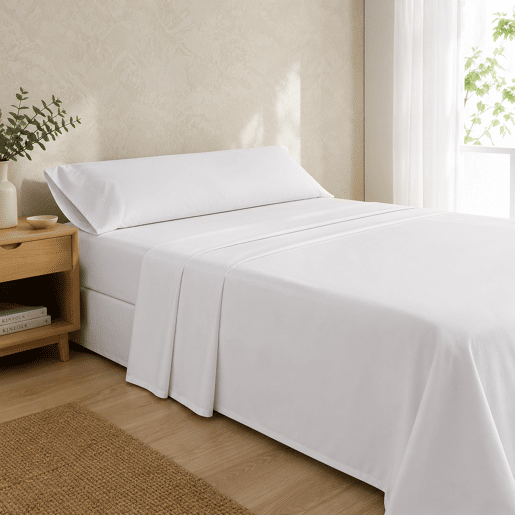 Jogo de Lençóis Branco Cama de 90cm 144 Fios Donegal Collections