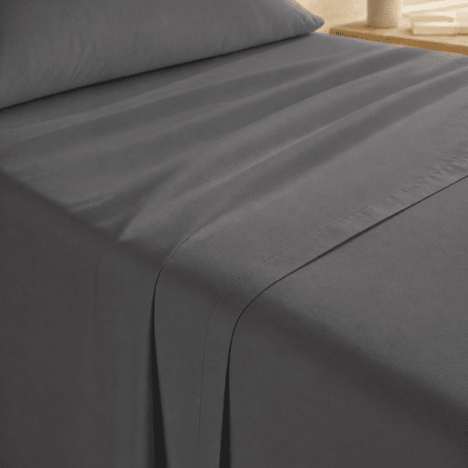 Jogo de Lençóis Cinza Scuro Cama de 105cm 144 Fios Donegal Collections