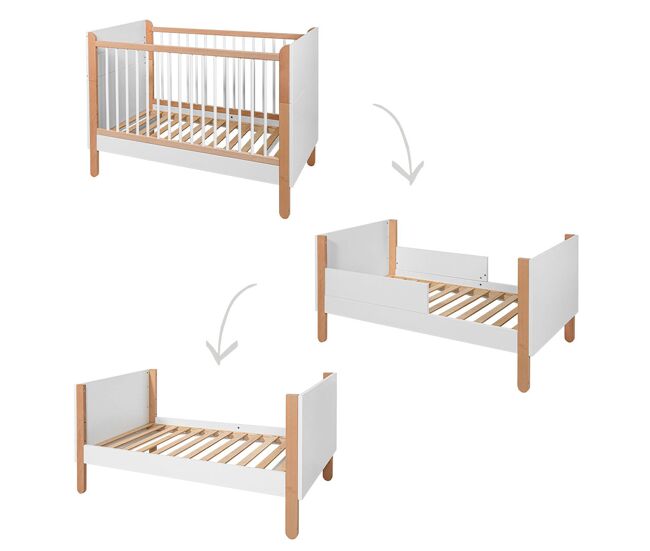 Cuna bellamy laurie 60x120 blanca y madera