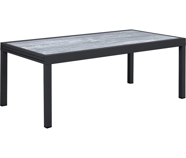 Mesa de jardín extensible de aluminio "lagos" - 200/320 x 105 x 76 cm - gris