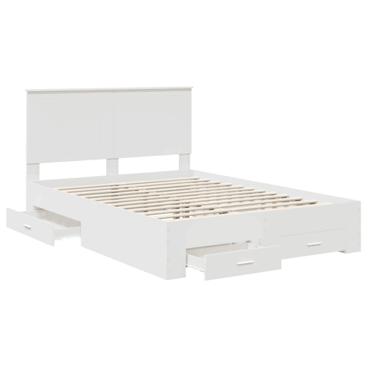 Estrutura De Cama De Casal Moderno - Branco 140 x 200 cm Madeira processada