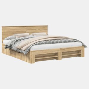 Estrutura da Cama de casal moderno com cabeceira Carvalho Sonoma 180 x 200 cm