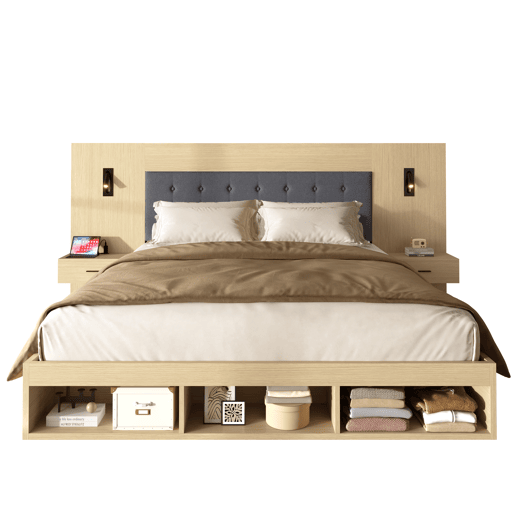 Cama de casal de mdf 160x200 cm,carvalho