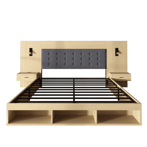 Cama de casal de mdf 160x200 cm,carvalho