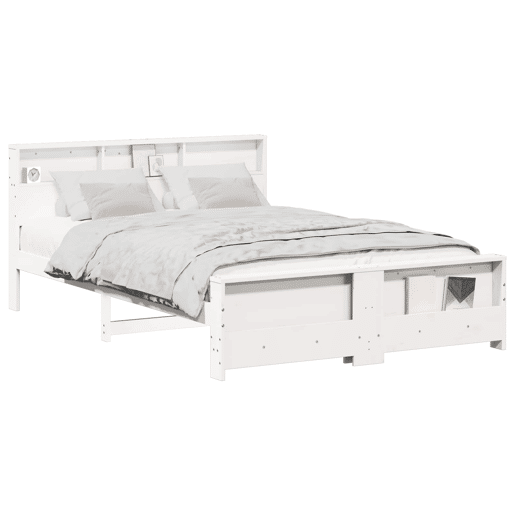 Estrutura De Cama De Casal Simple - Branco 160 x 200 cm Madeira processada