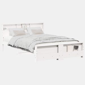 Estrutura De Cama De Casal Simple - Branco 160 x 200 cm Madeira processada