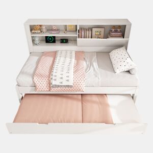 Cama gavetão de madeira maciça 90x200 cm,branco